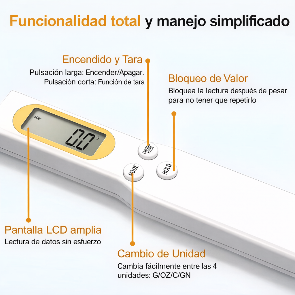 Cuchara Digital de Alta Precisión 500 g/0.01 g